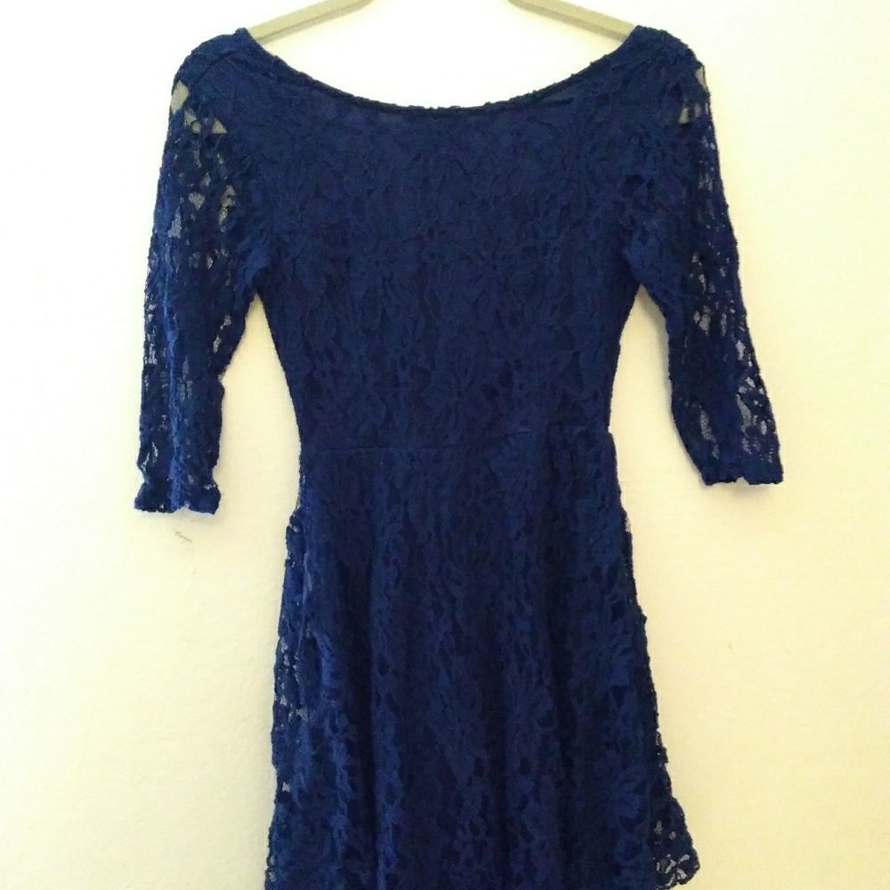 Blue, lace dress